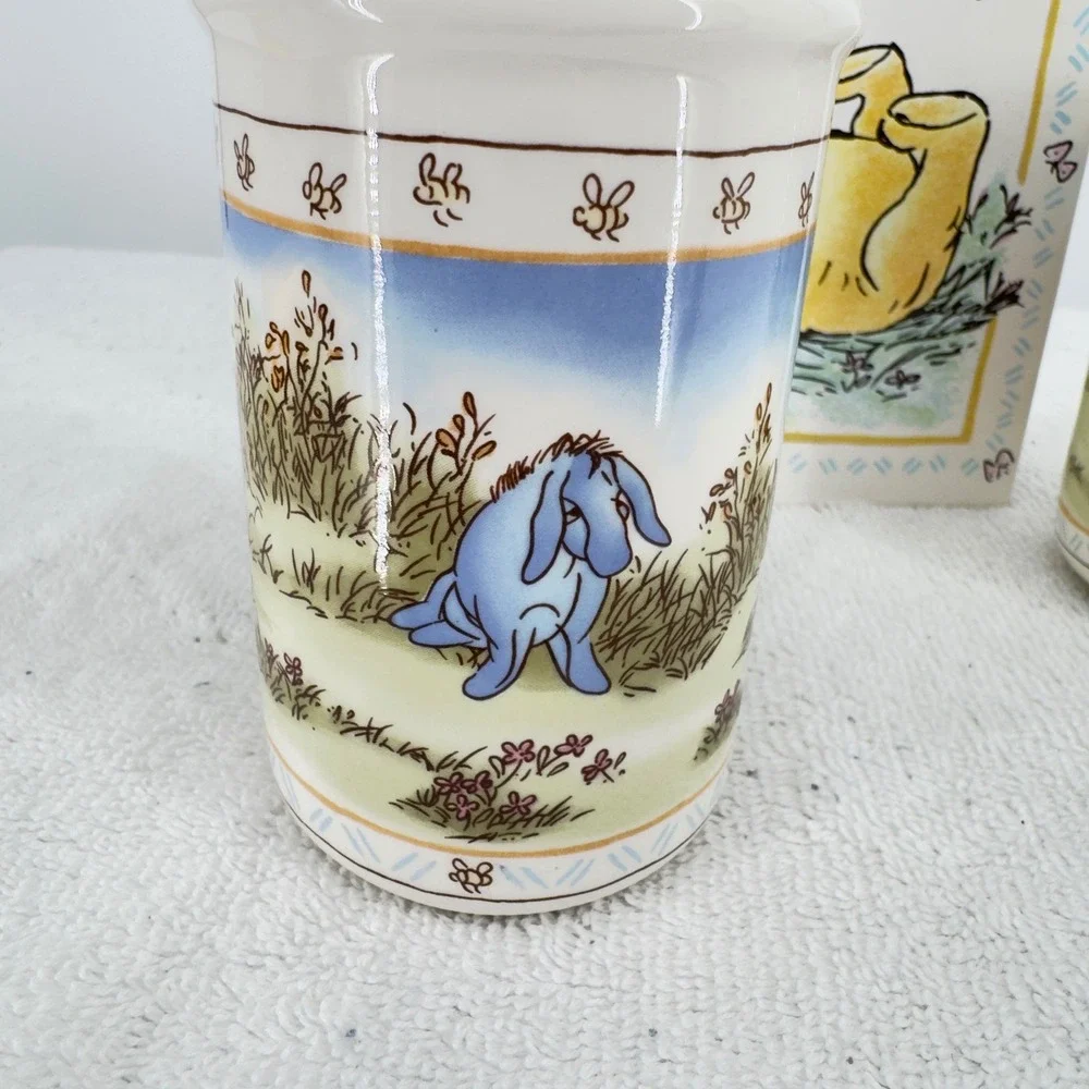 NOS Disney Winnie the Pooh Ceramic Bathroom Soap Dispenser Tissue Box Tumbler